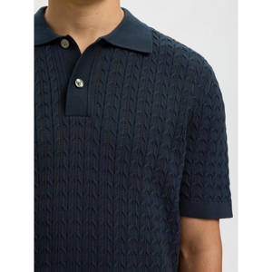 Selected Homme Mattis Short Sleeve Cable Knit Polo